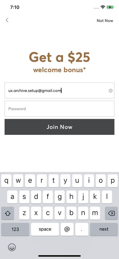 Signups screenshot 