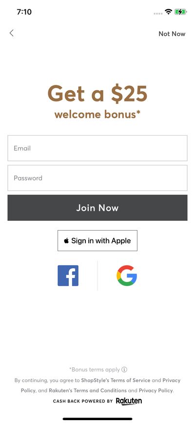 Signups screenshot 