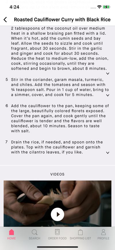 Recipes & Menus screenshot 