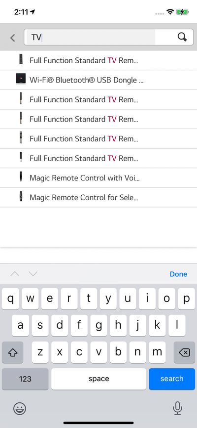 Search screenshot 