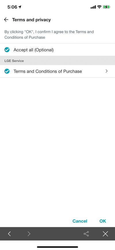 Privacy & Terms screenshot 
