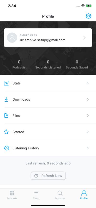 Profile & Account screenshot 