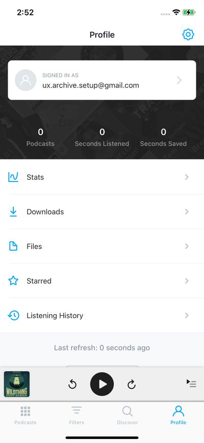 Profile & Account screenshot 