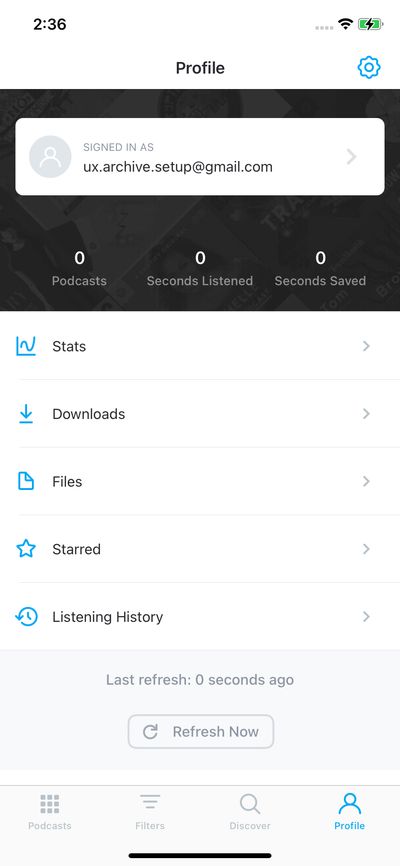 Profile & Account screenshot 