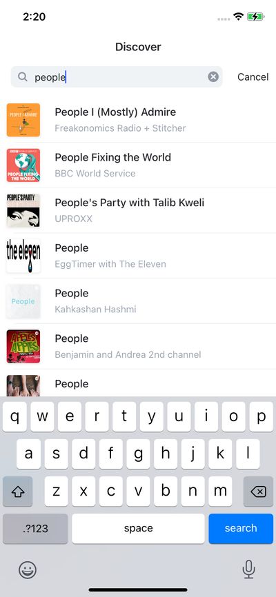 Search screenshot 