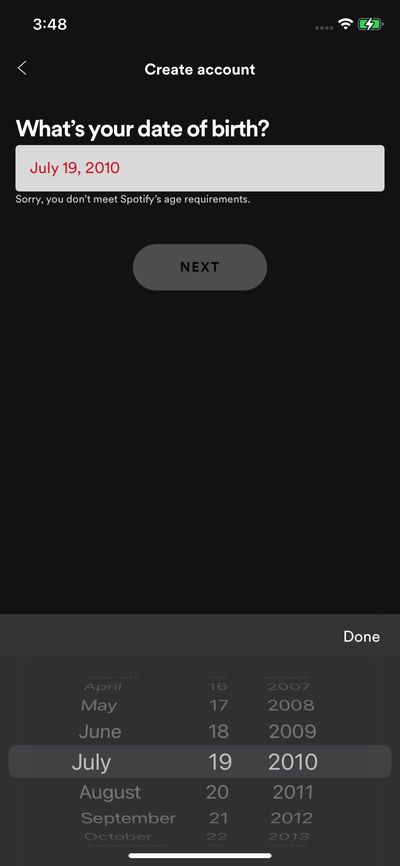 Signups screenshot 