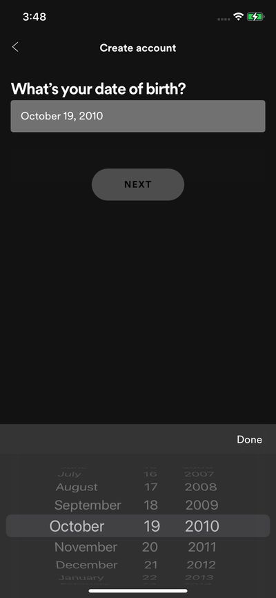 Signups screenshot 