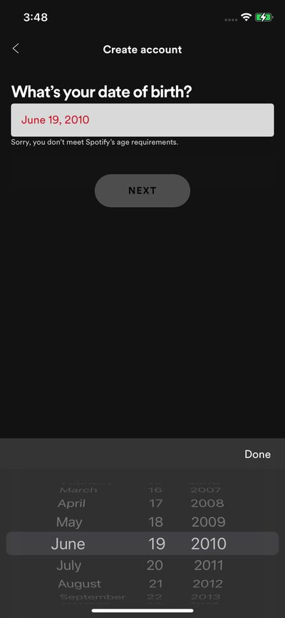 Signups screenshot 