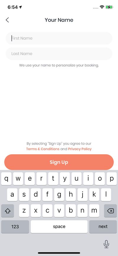 Signups screenshot 