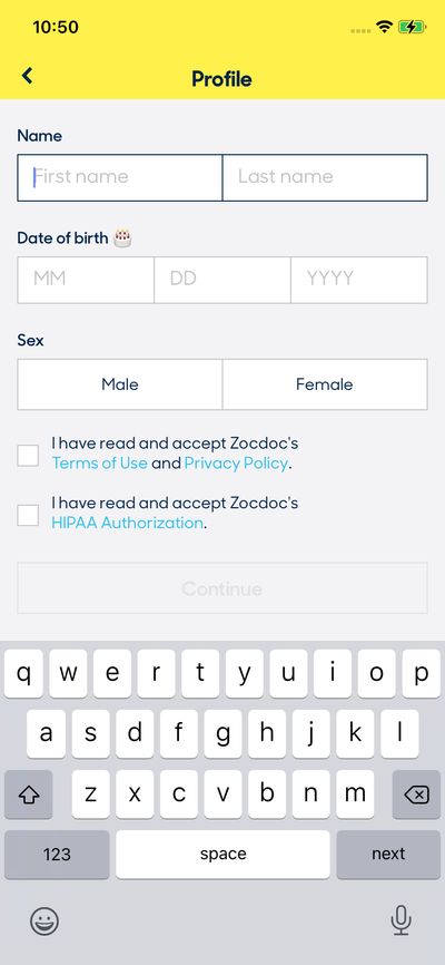 Signups screenshot 