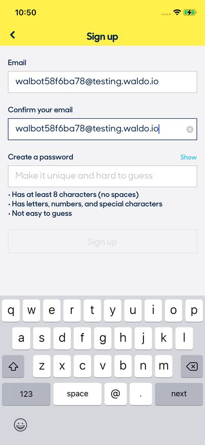 Signups screenshot 