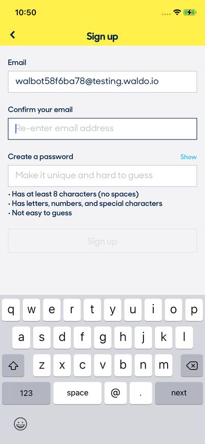 Signups screenshot 