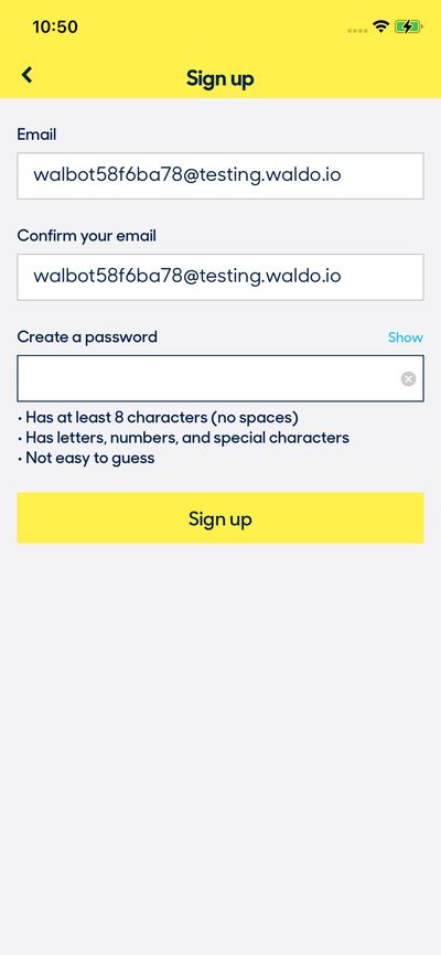 Signups screenshot 