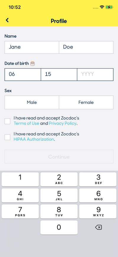 Signups screenshot 