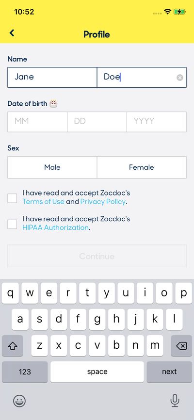 Signups screenshot 