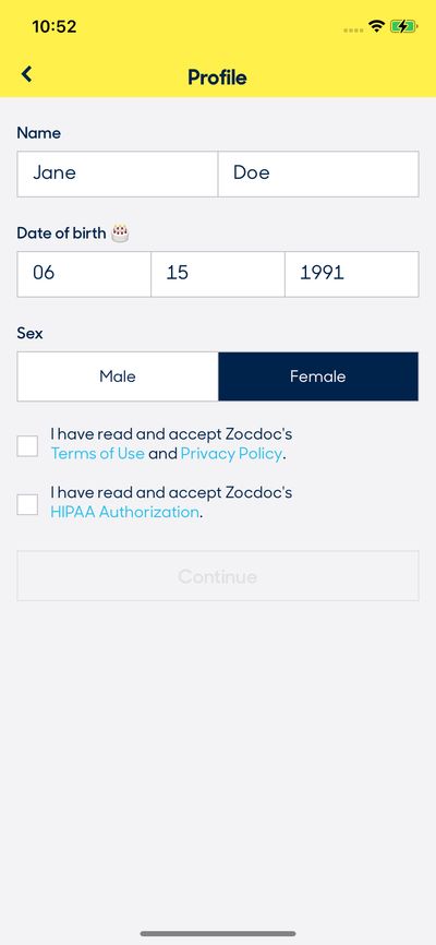 Signups screenshot 