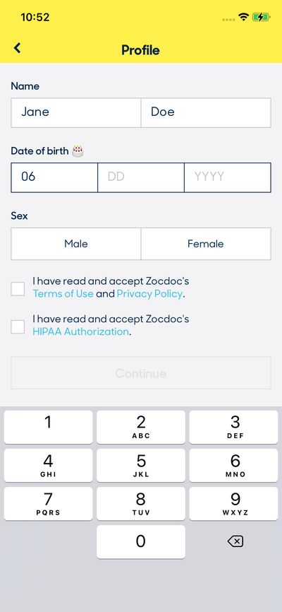 Signups screenshot 