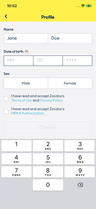 Signups screenshot 