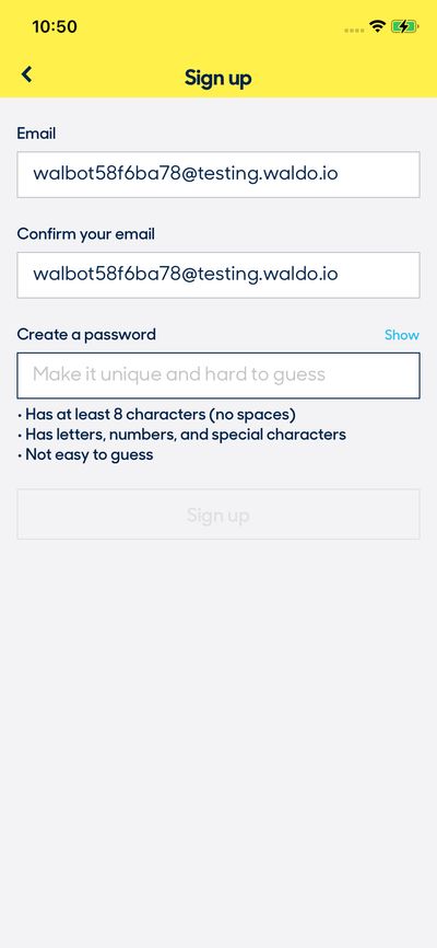 Signups screenshot 