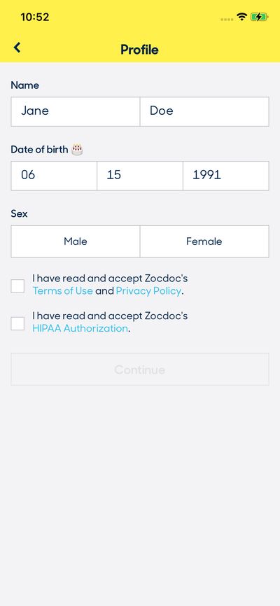 Signups screenshot 