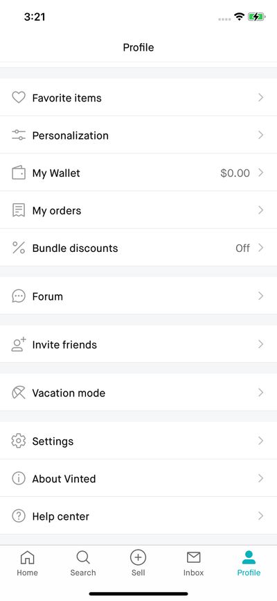 Profile & Account screenshot 