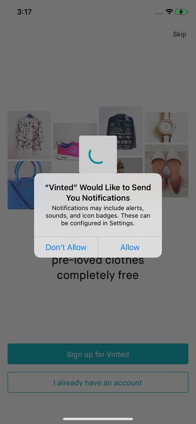 Permission screenshot 