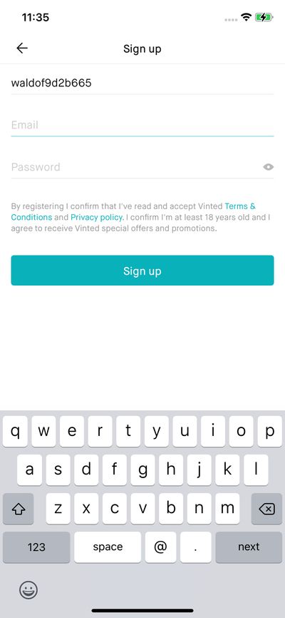 Signups screenshot 