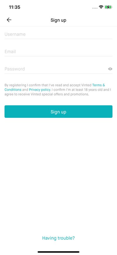 Signups screenshot 