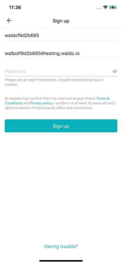 Signups screenshot 