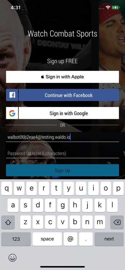 Signups screenshot 