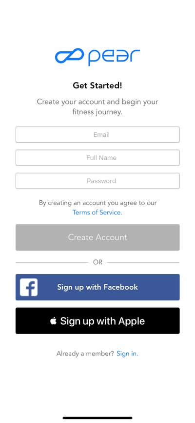 Signups screenshot 