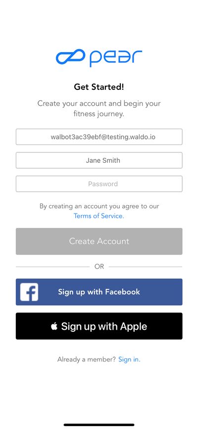 Signups screenshot 