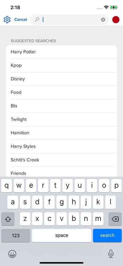 Search screenshot 