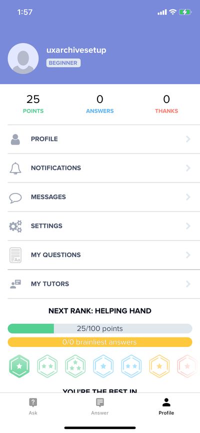 Profile & Account screenshot 