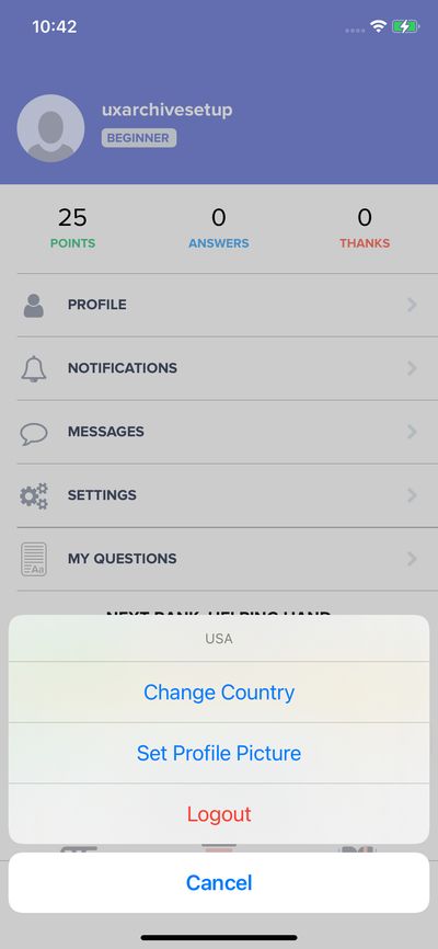 Settings screenshot 