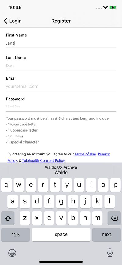 Signups screenshot 
