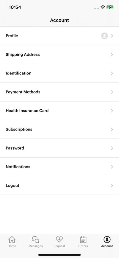 Profile & Account screenshot 
