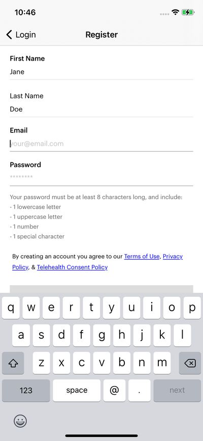 Signups screenshot 