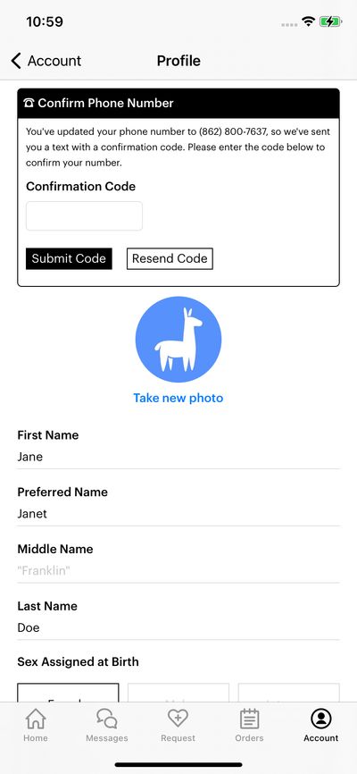 Profile & Account screenshot 