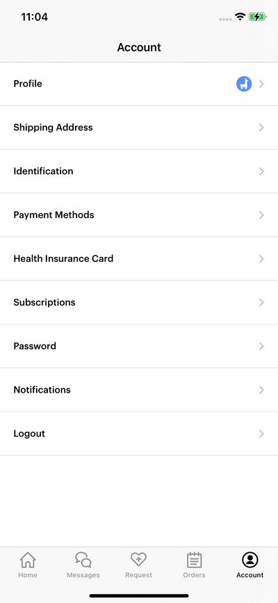 Profile & Account screenshot 