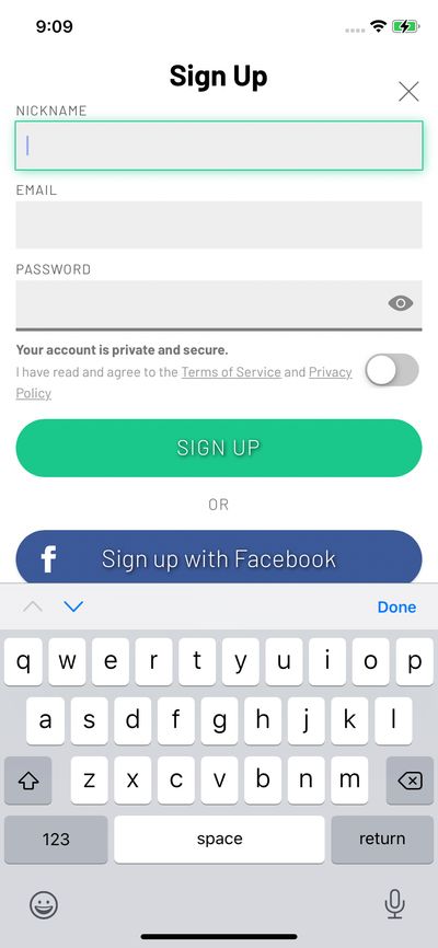 Signups screenshot 