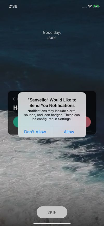 Permission screenshot 