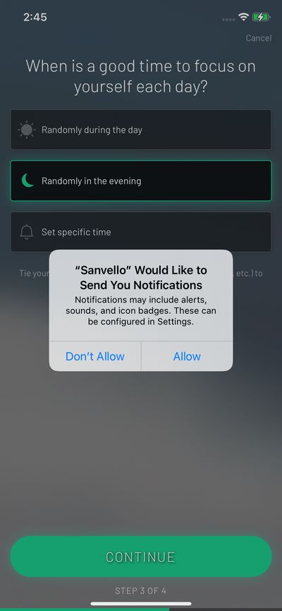 Permission screenshot 