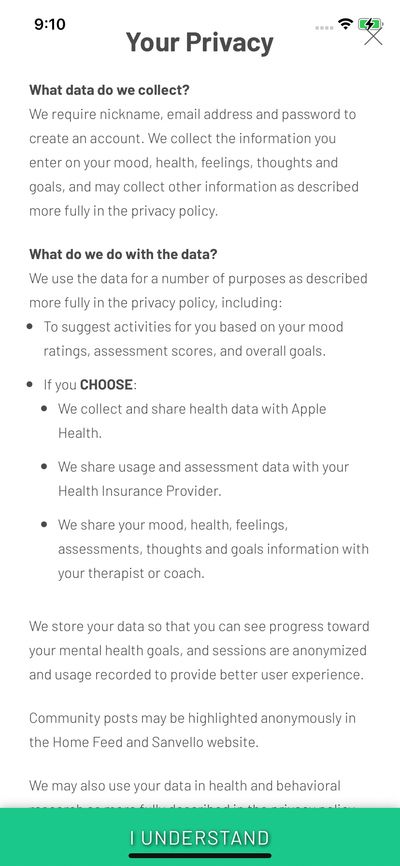 Privacy & Terms screenshot 