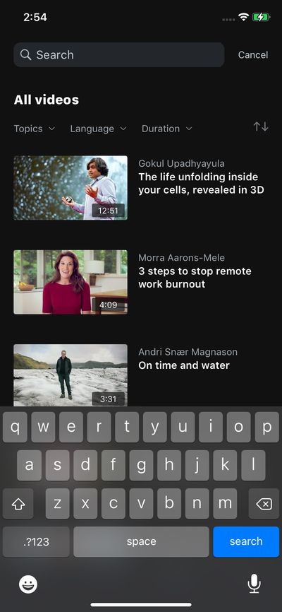 Search screenshot 