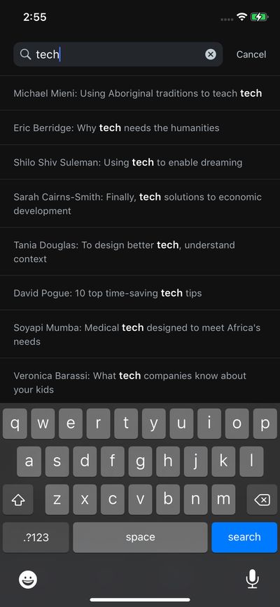 Search screenshot 