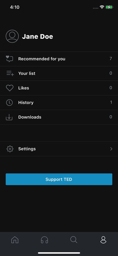 Profile & Account screenshot 
