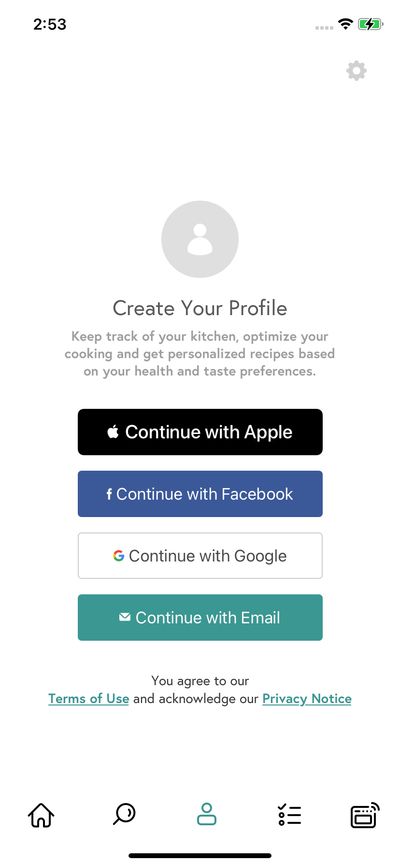 Profile & Account screenshot 