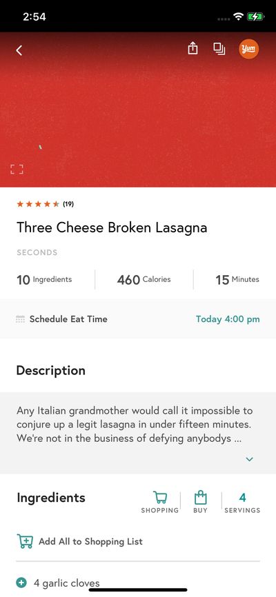 Recipes & Menus screenshot 