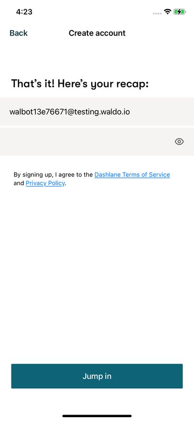 Signups screenshot 